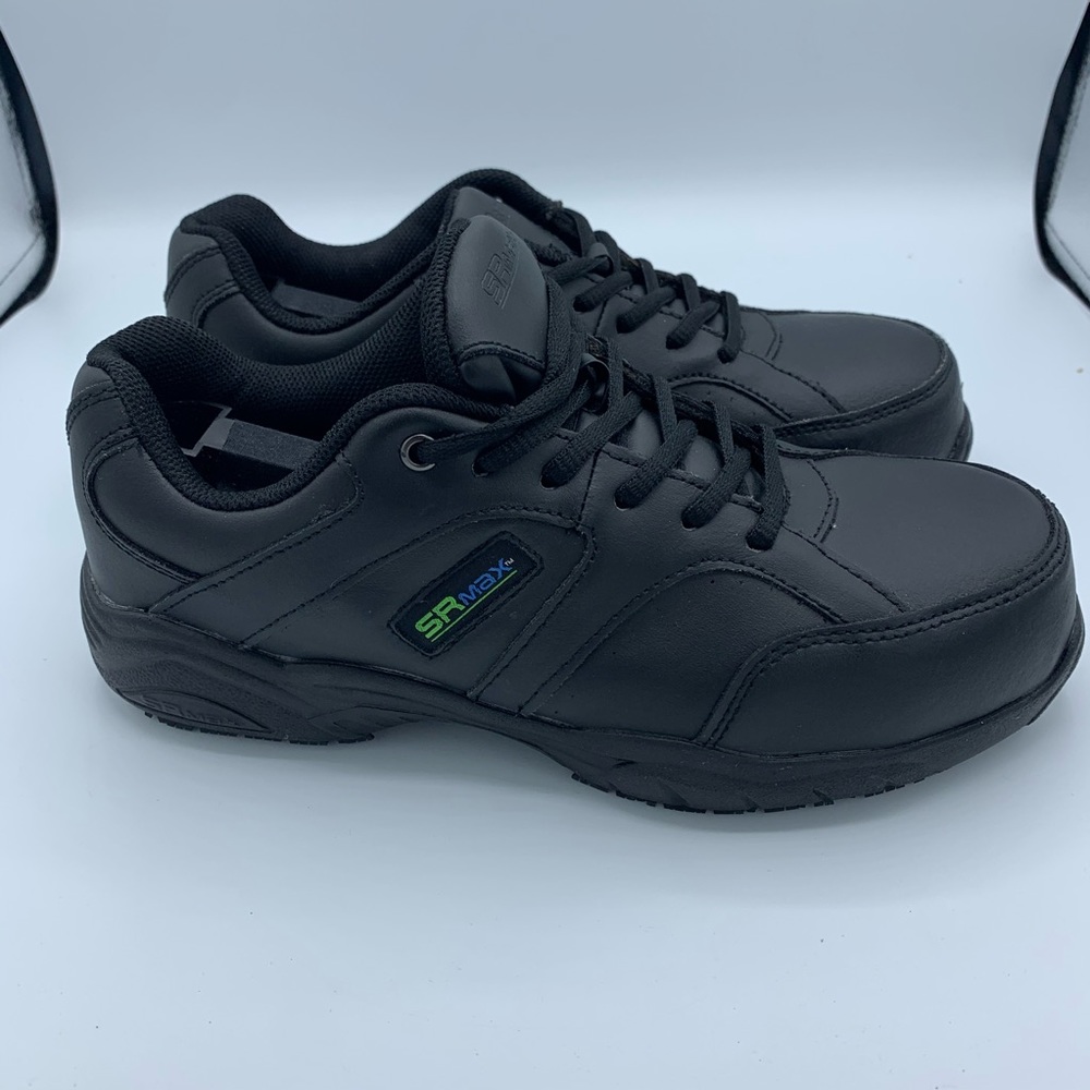 SR Max women’s 7.5 black comp toe slip resistant